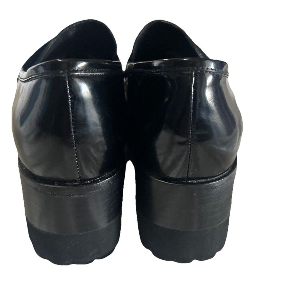 Jeffrey Campbell Suit You Sz 5.5 Platform Loafer Chunky Wedge Pointed Toe Black - Picture 10 of 16